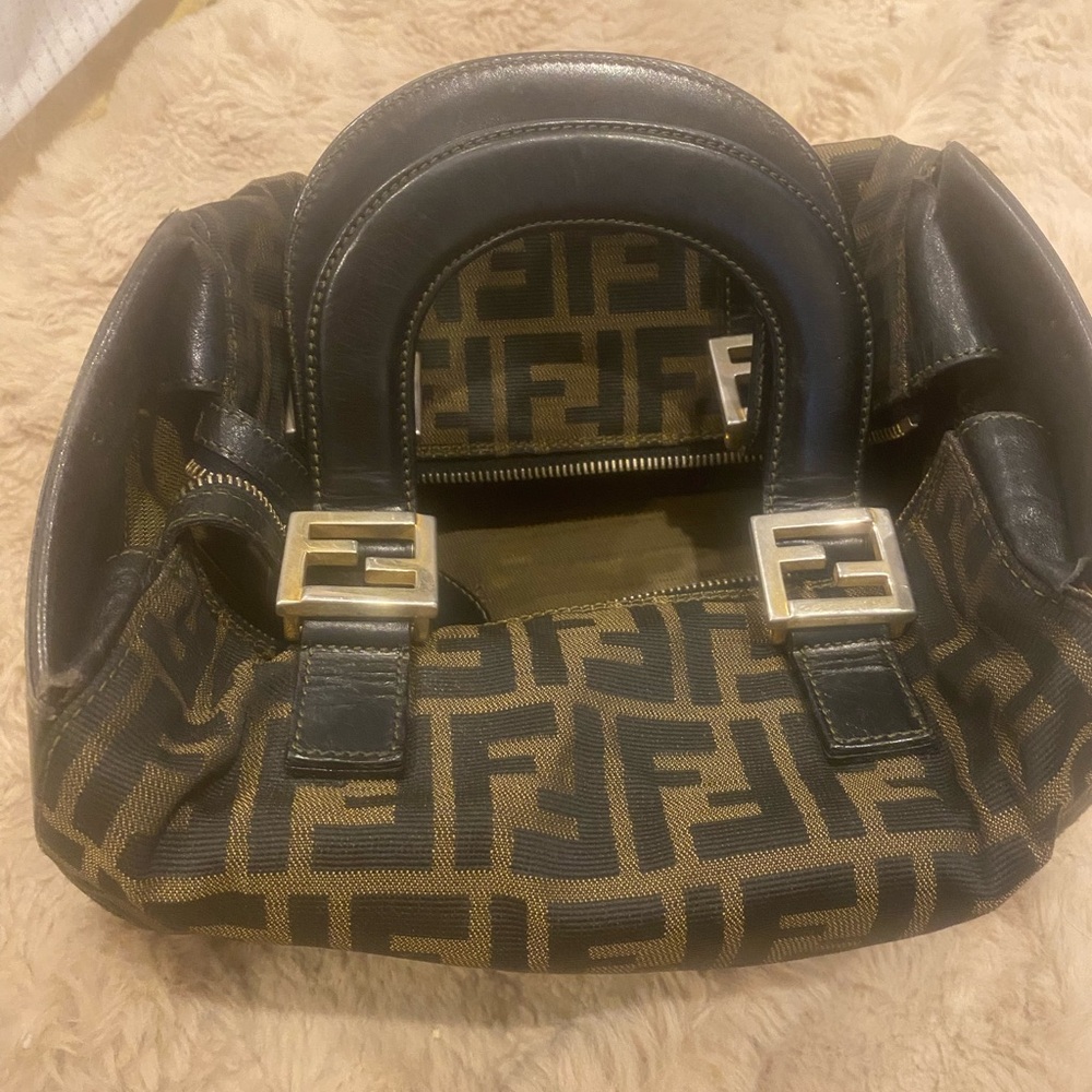 Fendi Black and Brown Satchel Bag